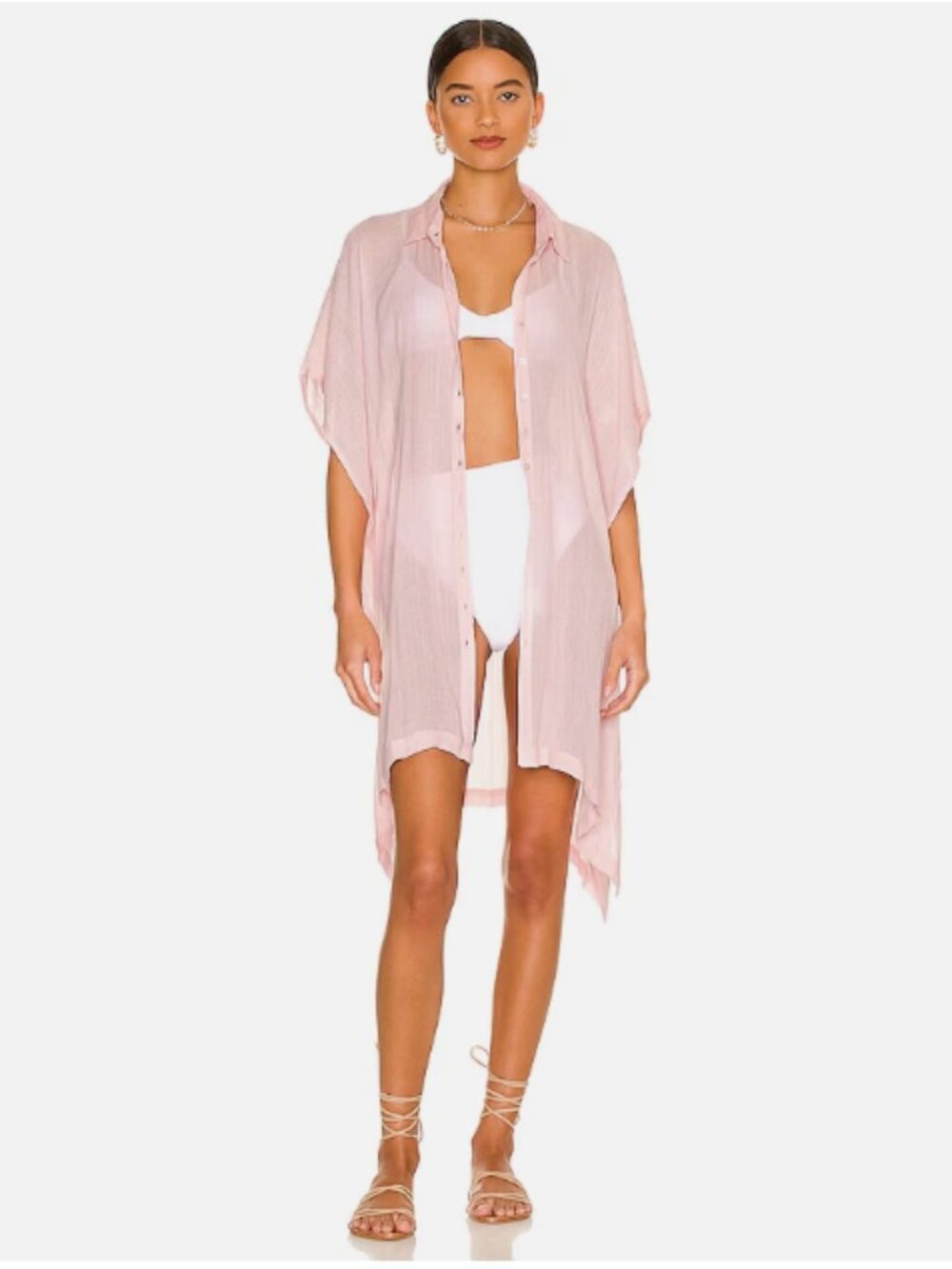 L space Anita cover up Rose Quartz Light Pink Resort Beach XS/S